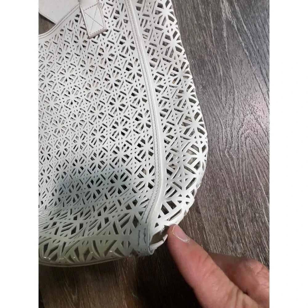 Tory Burch Cream Laser-Cut Leather Tote